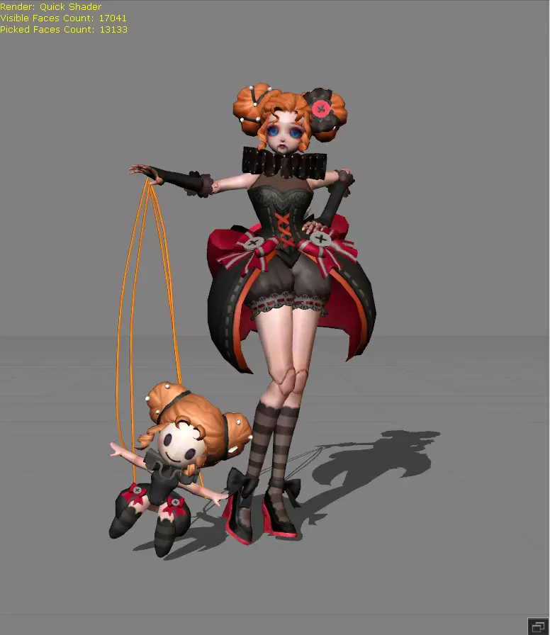 ANGELA Scream Doll Low-poly 3D model_0