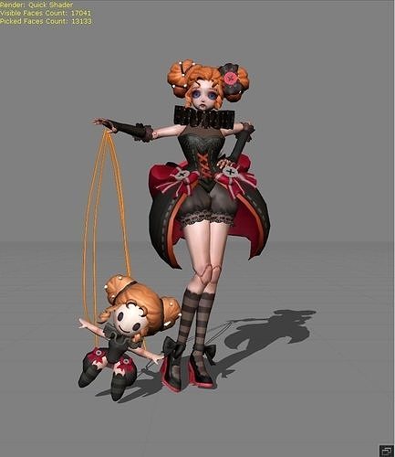 ANGELA Scream Doll Low-poly 3D model