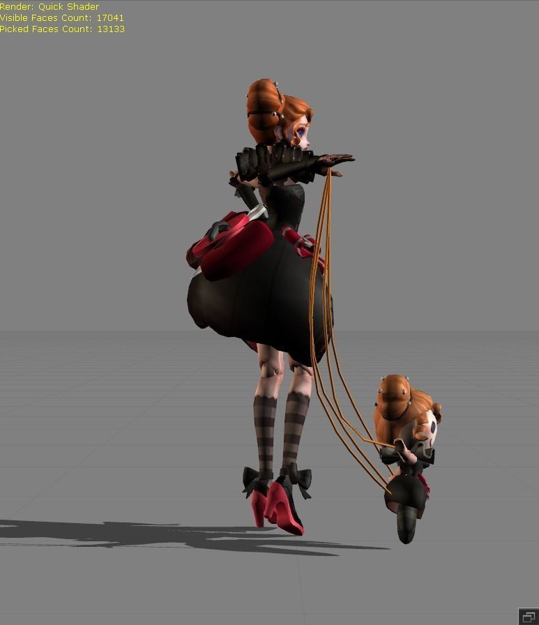 ANGELA Scream Doll Low-poly 3D model_1