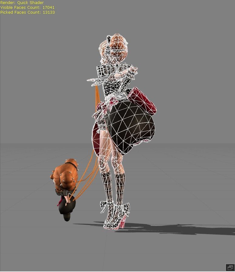 ANGELA Scream Doll Low-poly 3D model_6