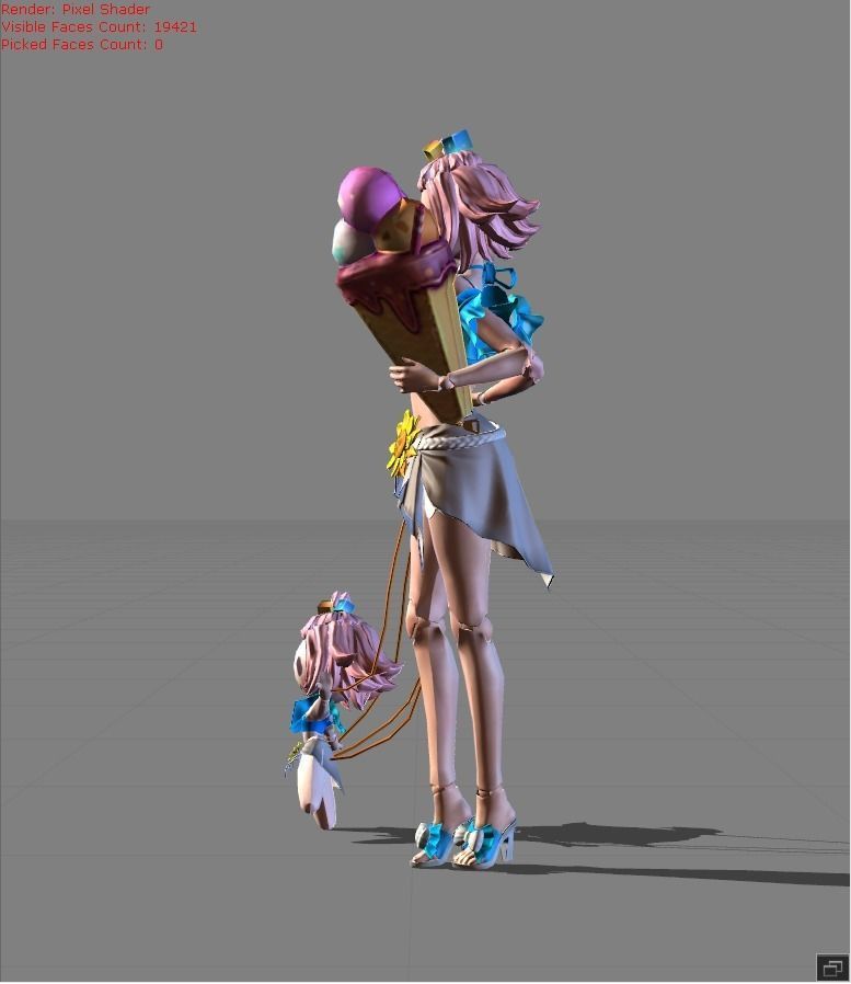 ANGELA Summer Vibes Low-poly 3D model_2