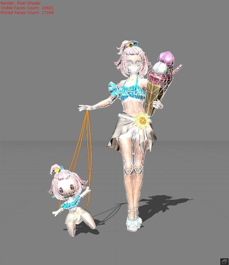 ANGELA Summer Vibes Low-poly 3D model_4