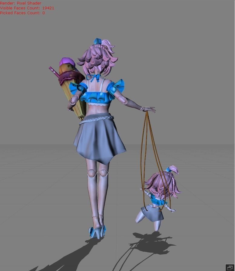 ANGELA Summer Vibes Low-poly 3D model_3