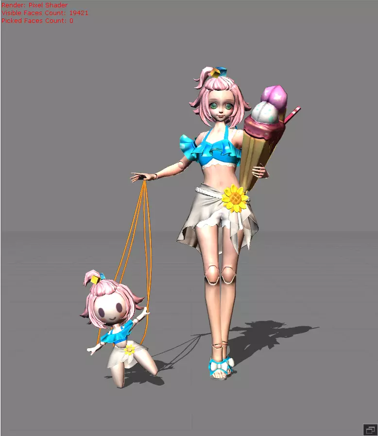 ANGELA Summer Vibes Low-poly 3D model_0