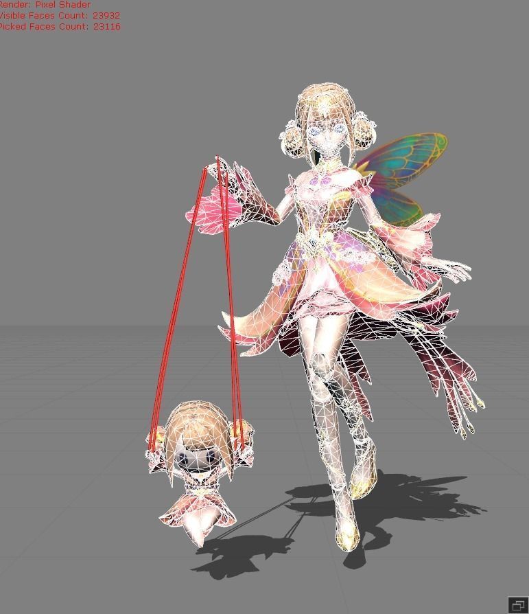 ANGELA Floral Elf Low-poly 3D model_4