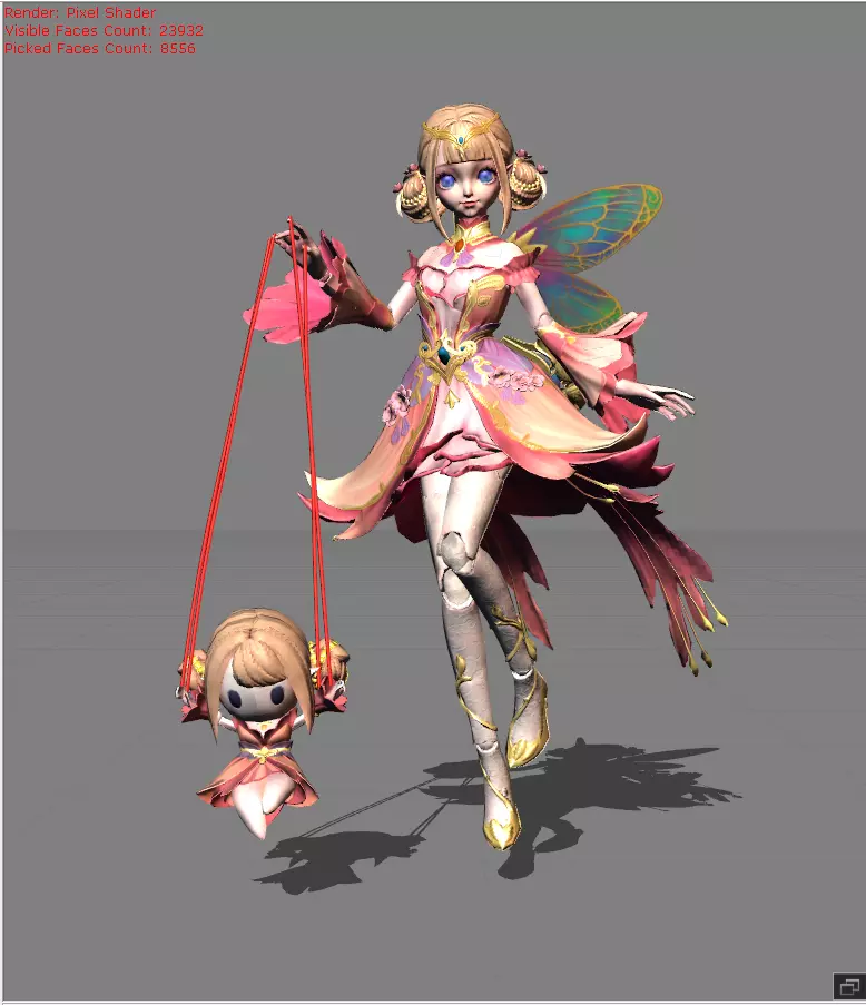 ANGELA Floral Elf Low-poly 3D model_0