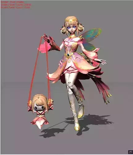 ANGELA Floral Elf Low-poly 3D model