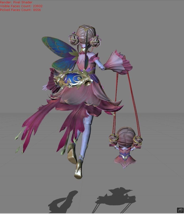 ANGELA Floral Elf Low-poly 3D model_3