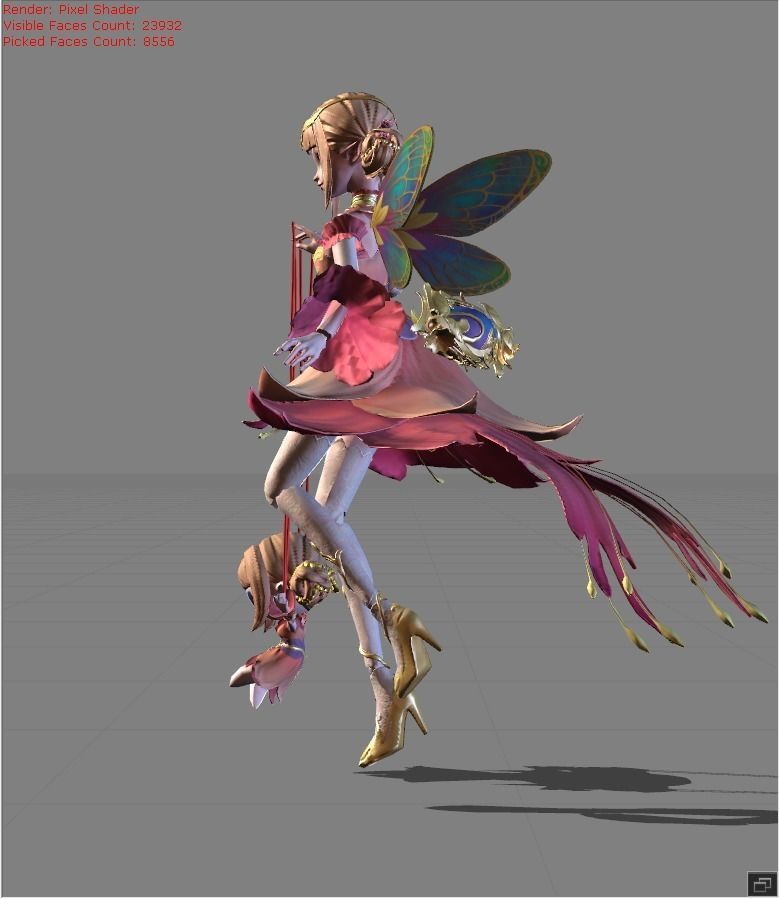 ANGELA Floral Elf Low-poly 3D model_2