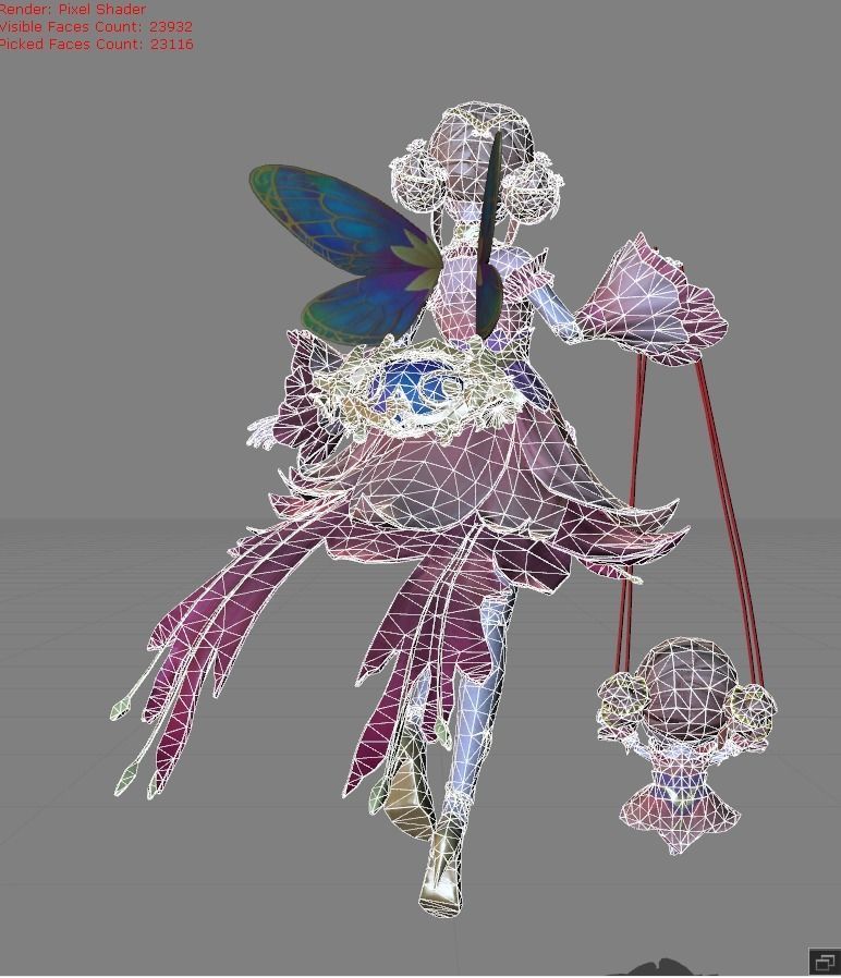 ANGELA Floral Elf Low-poly 3D model_7