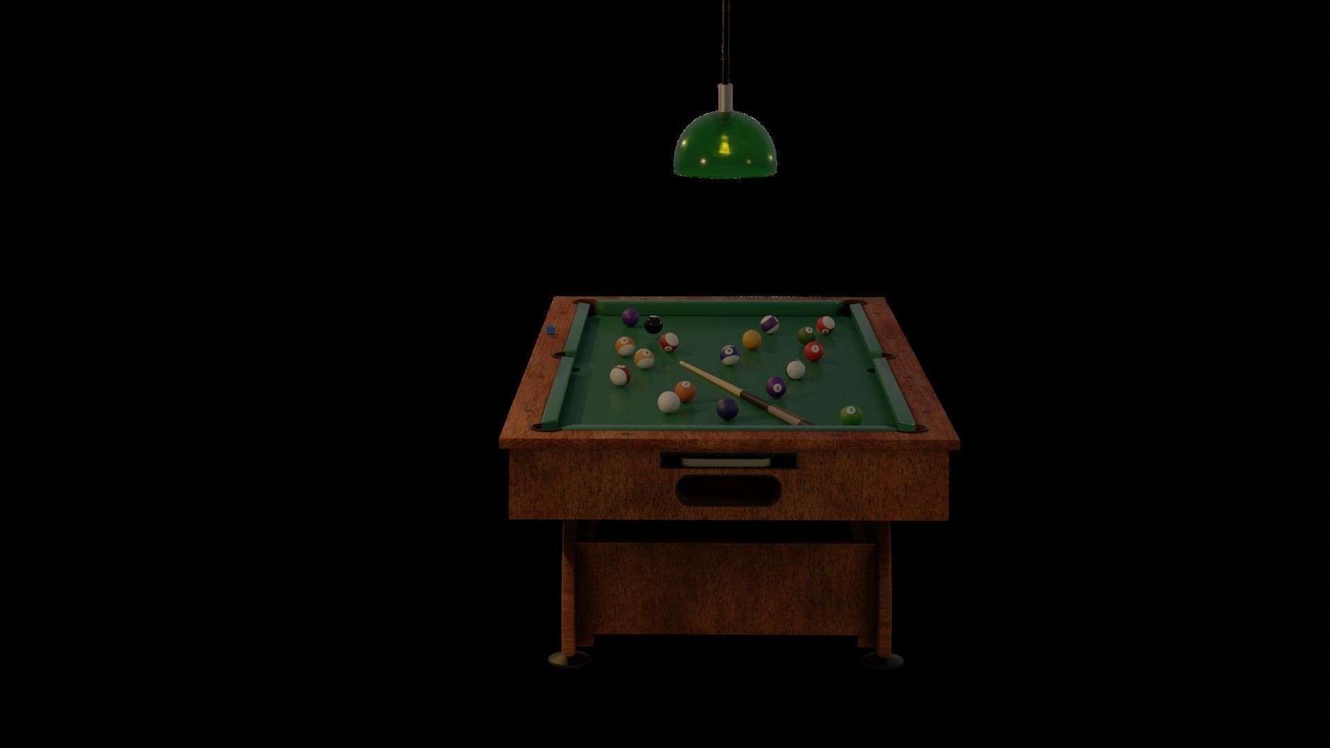 Pool Table Low-poly 3D model_2