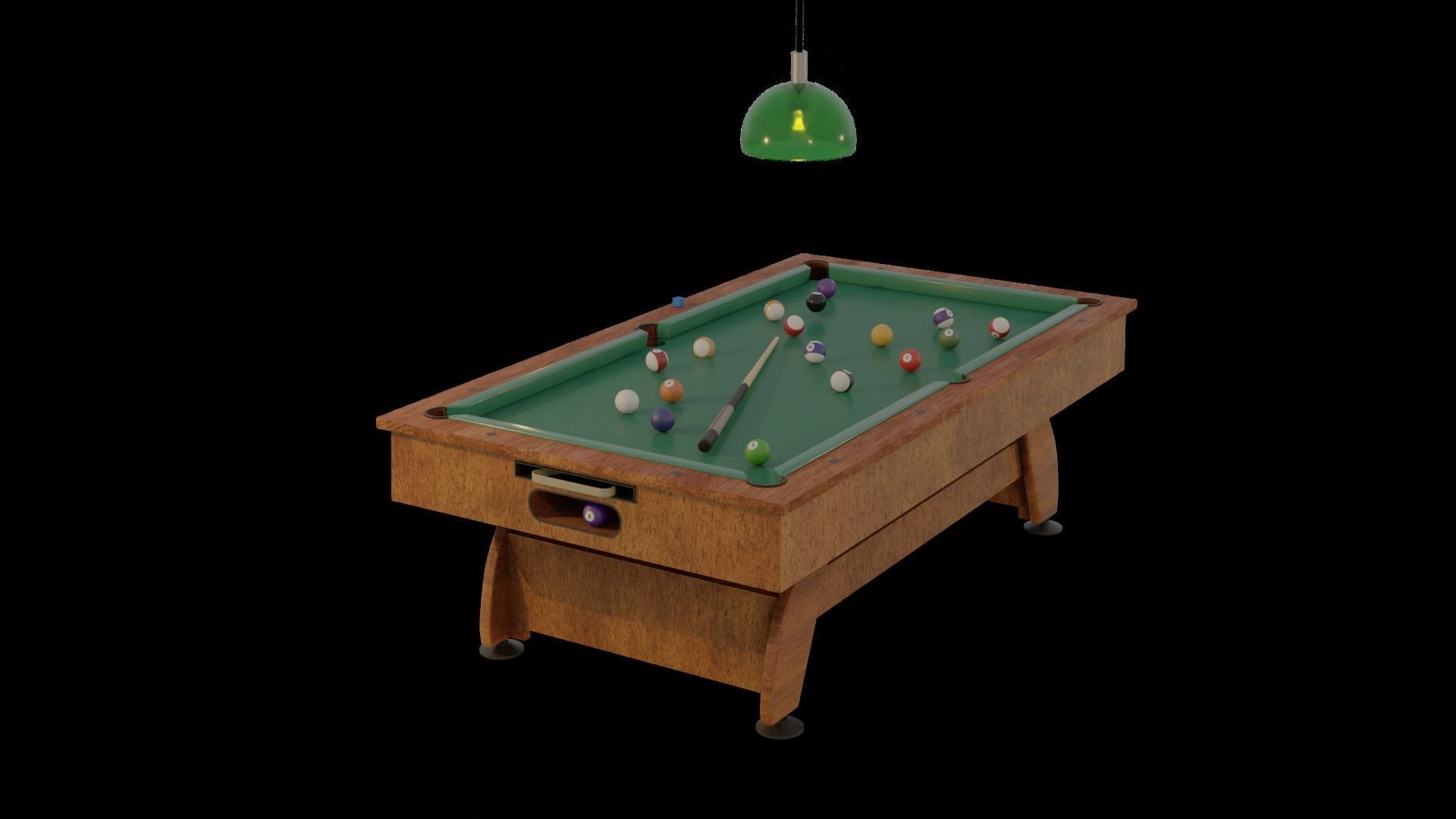 Pool Table Low-poly 3D model_3