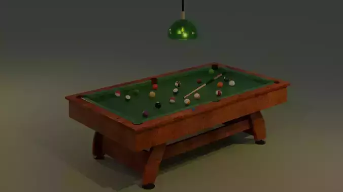 Pool Table Low-poly 3D model