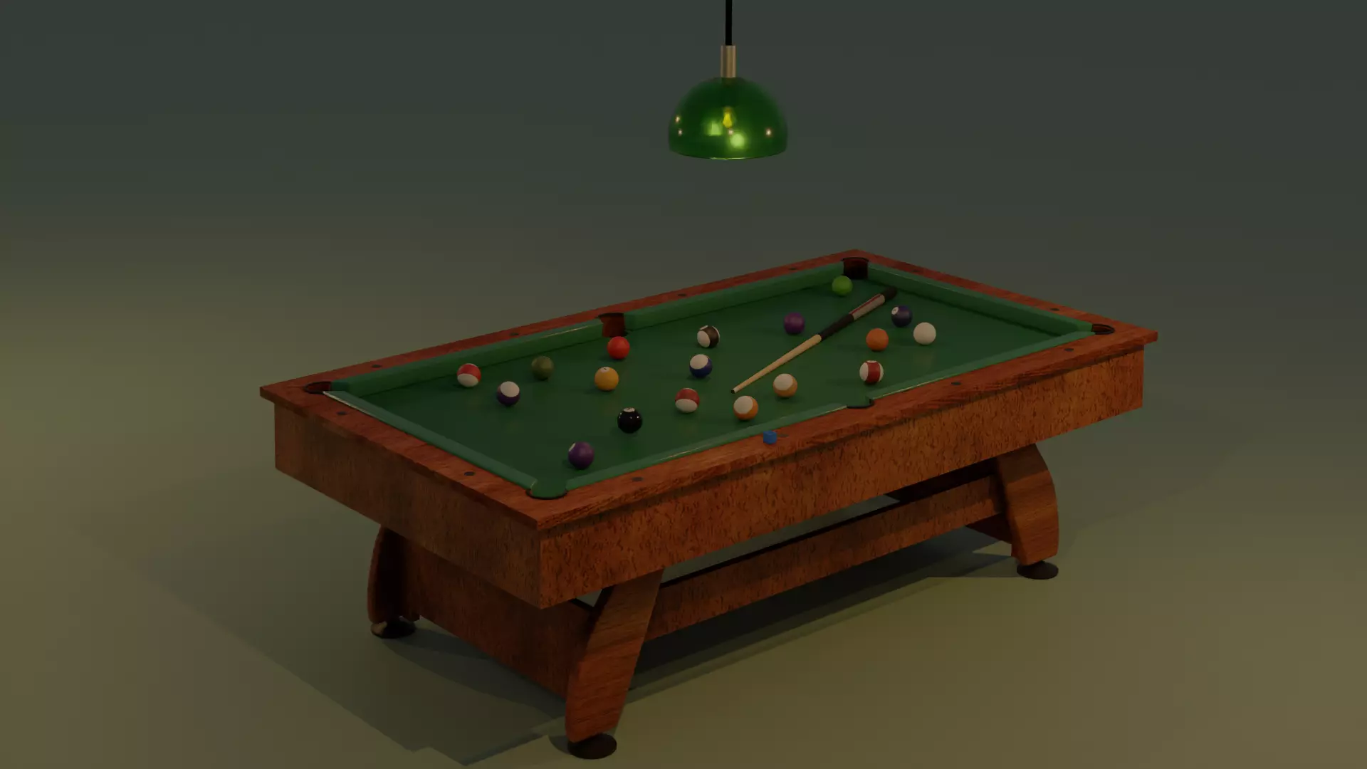 Pool Table Low-poly 3D model_0
