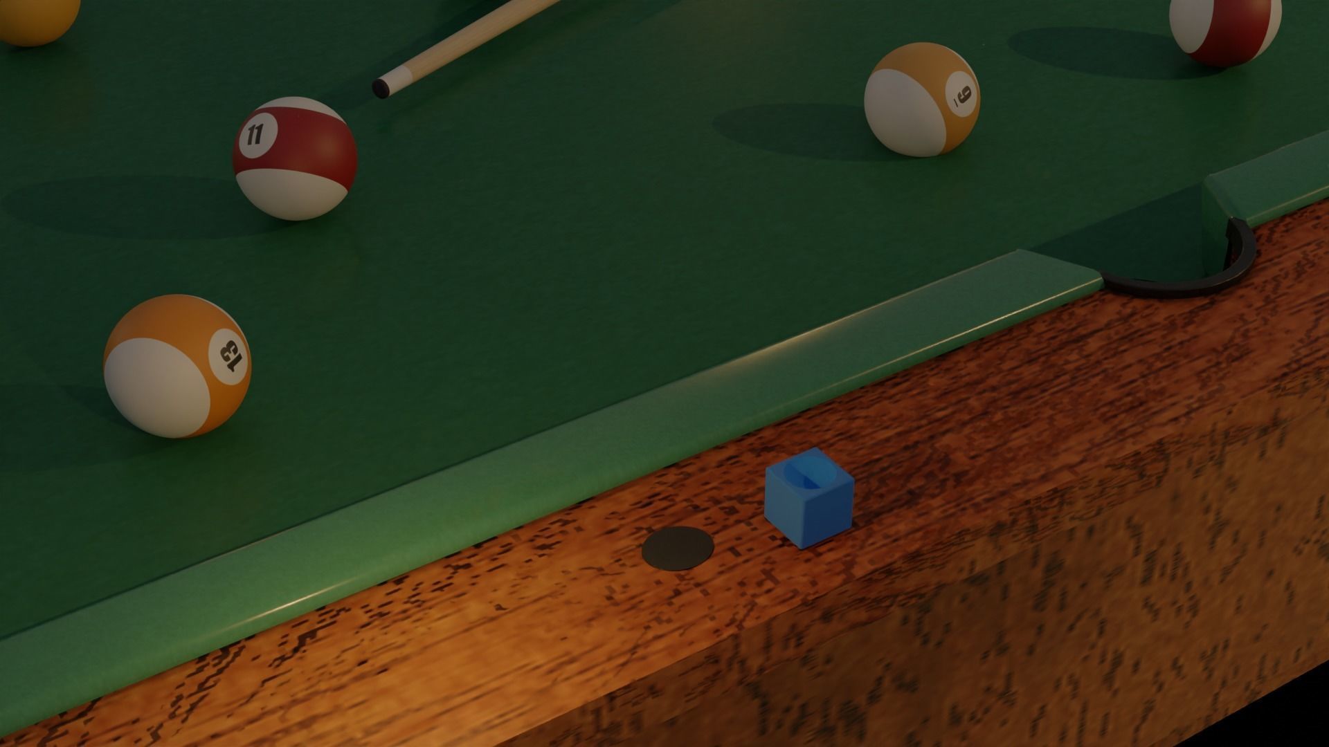Pool Table Low-poly 3D model_7