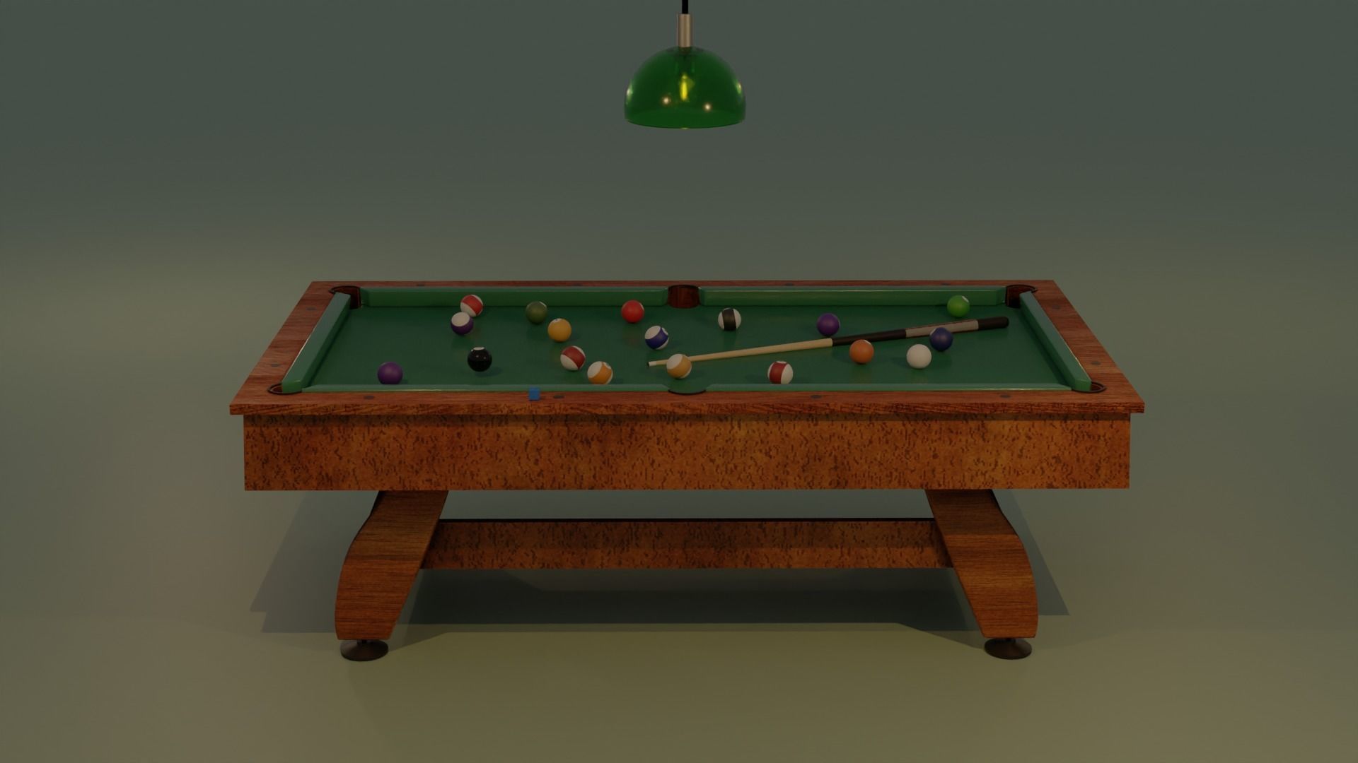 Pool Table Low-poly 3D model_1
