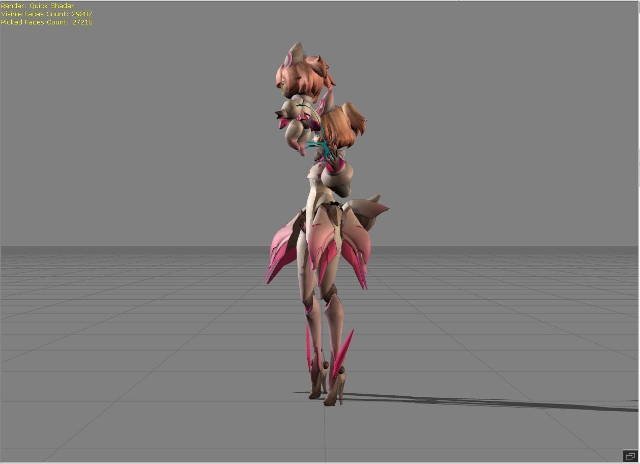 ANGELA Cyber Cherubin Low-poly 3D model_4