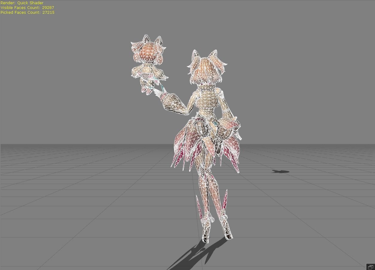 ANGELA Cyber Cherubin Low-poly 3D model_7