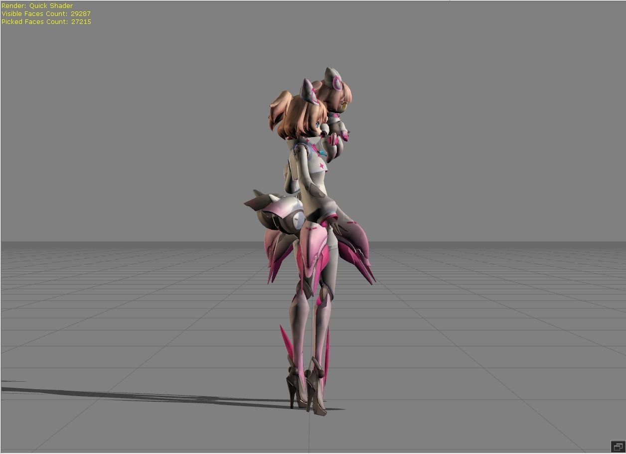 ANGELA Cyber Cherubin Low-poly 3D model_2