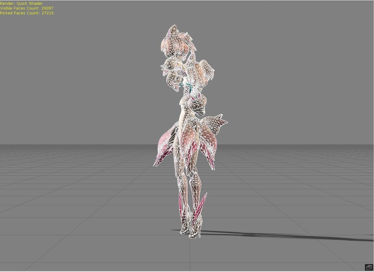 ANGELA Cyber Cherubin Low-poly 3D model_5