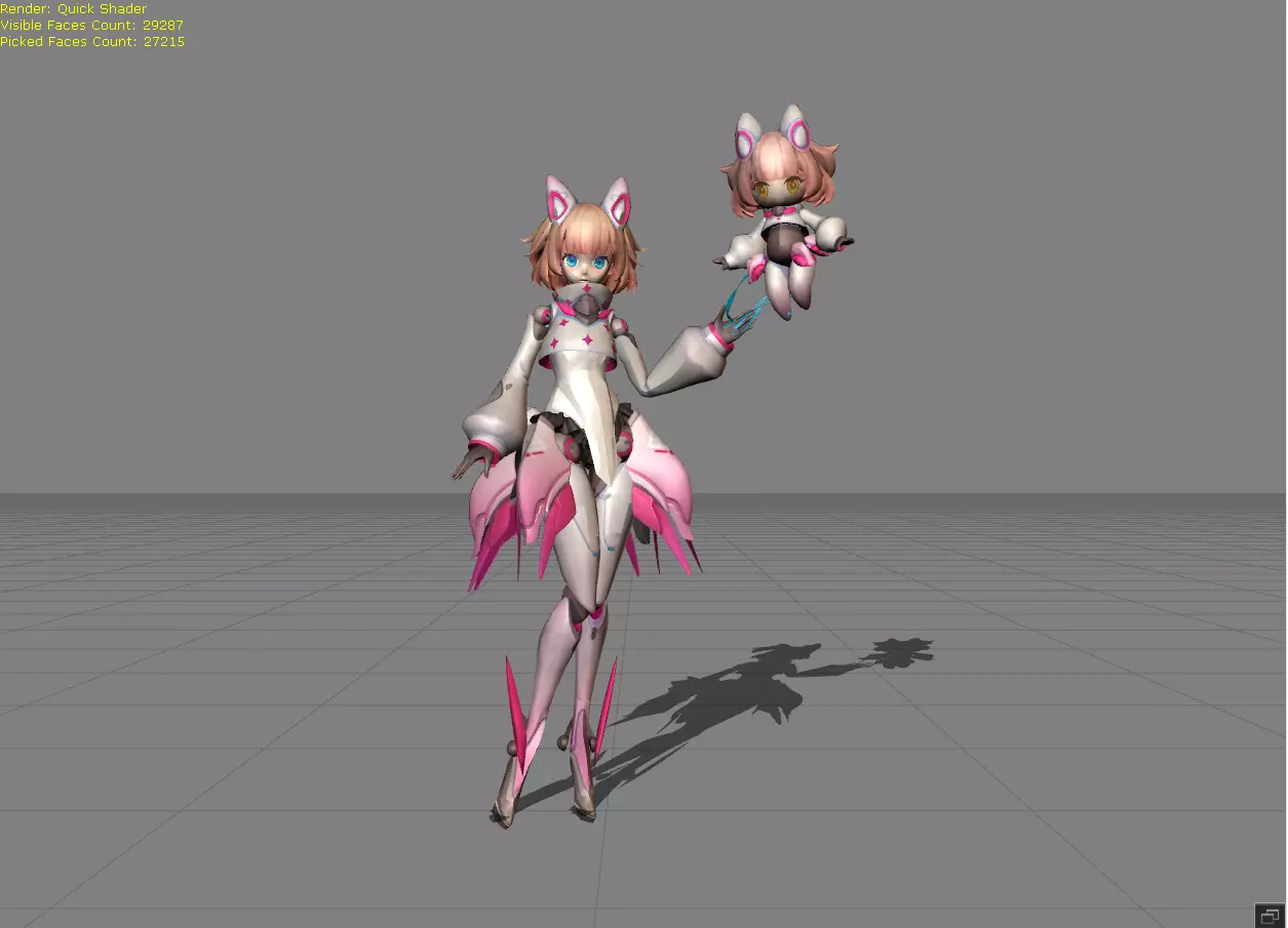 ANGELA Cyber Cherubin Low-poly 3D model_0
