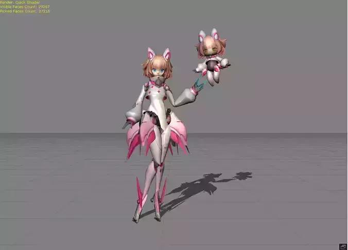 ANGELA Cyber Cherubin Low-poly 3D model