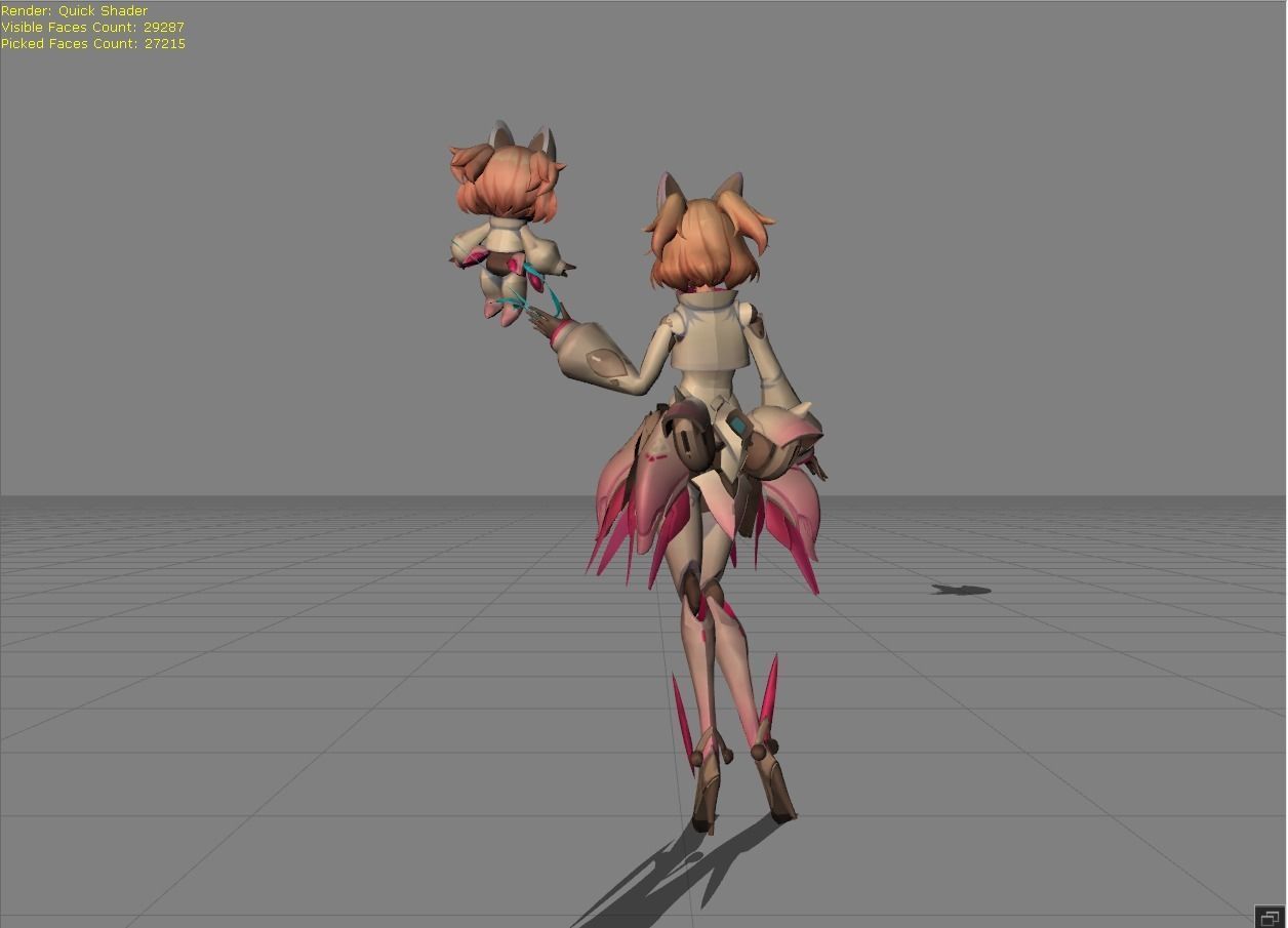 ANGELA Cyber Cherubin Low-poly 3D model_6