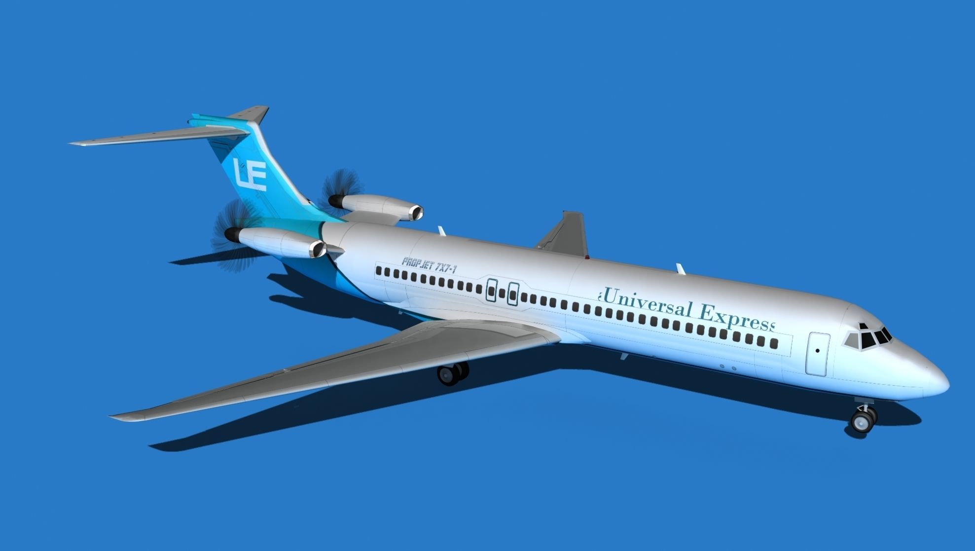 Boeing 7X7-1 Jet Fan V107 3D model_7