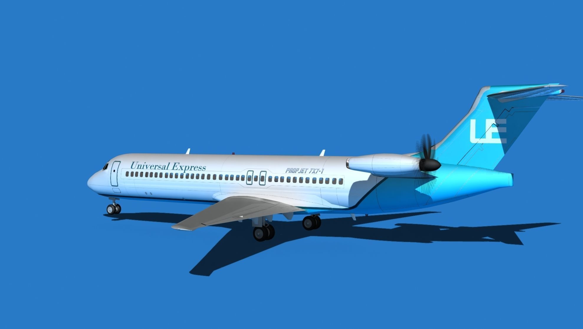 Boeing 7X7-1 Jet Fan V107 3D model_2