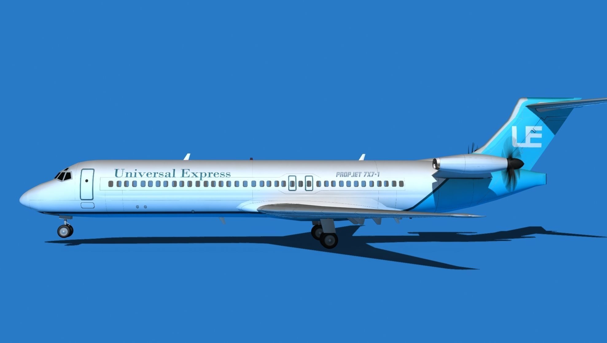 Boeing 7X7-1 Jet Fan V107 3D model_1
