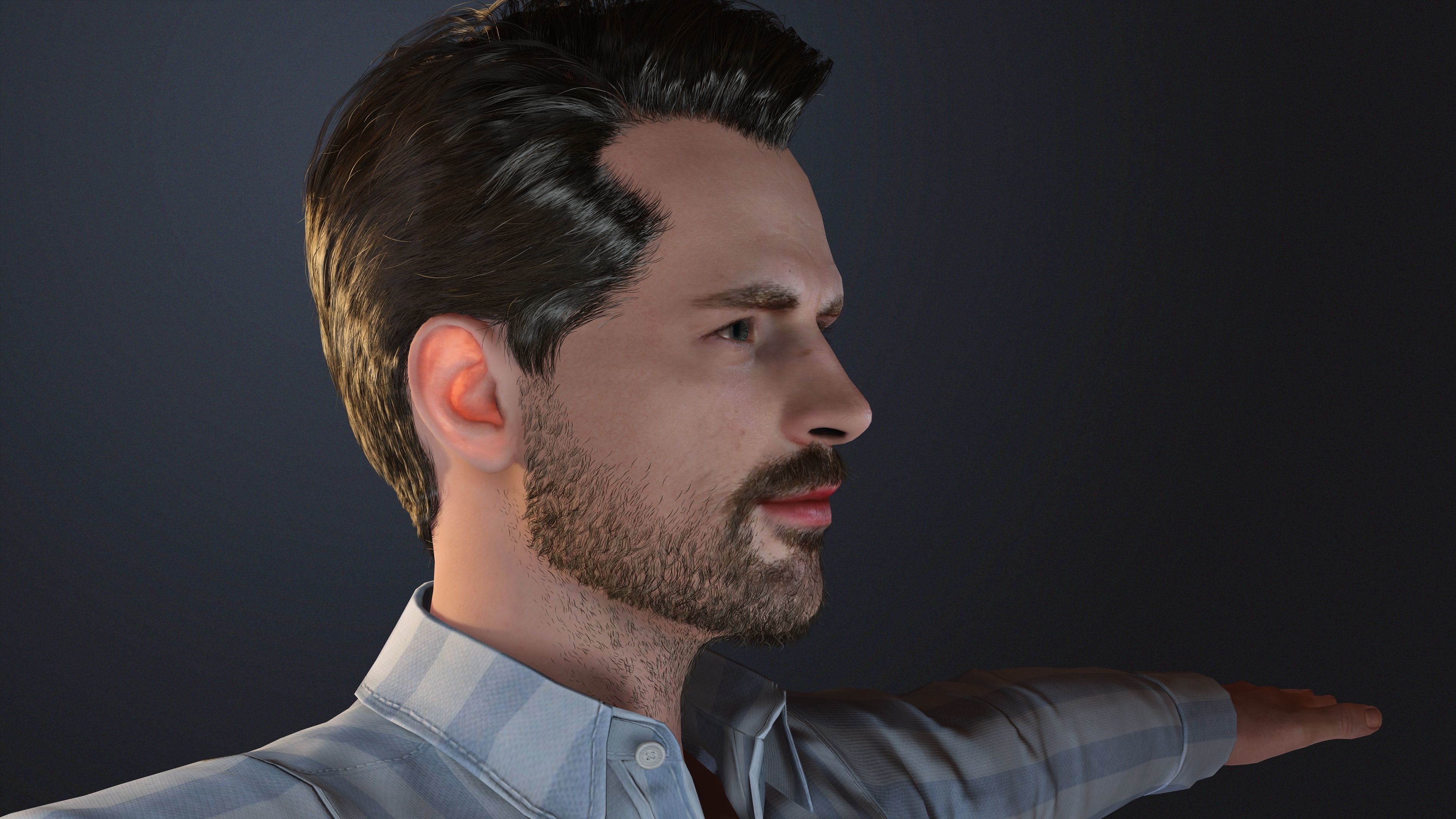 Chris Evans 3D Model - Hyper Realistic - Low Poly Low-poly 3D model_2