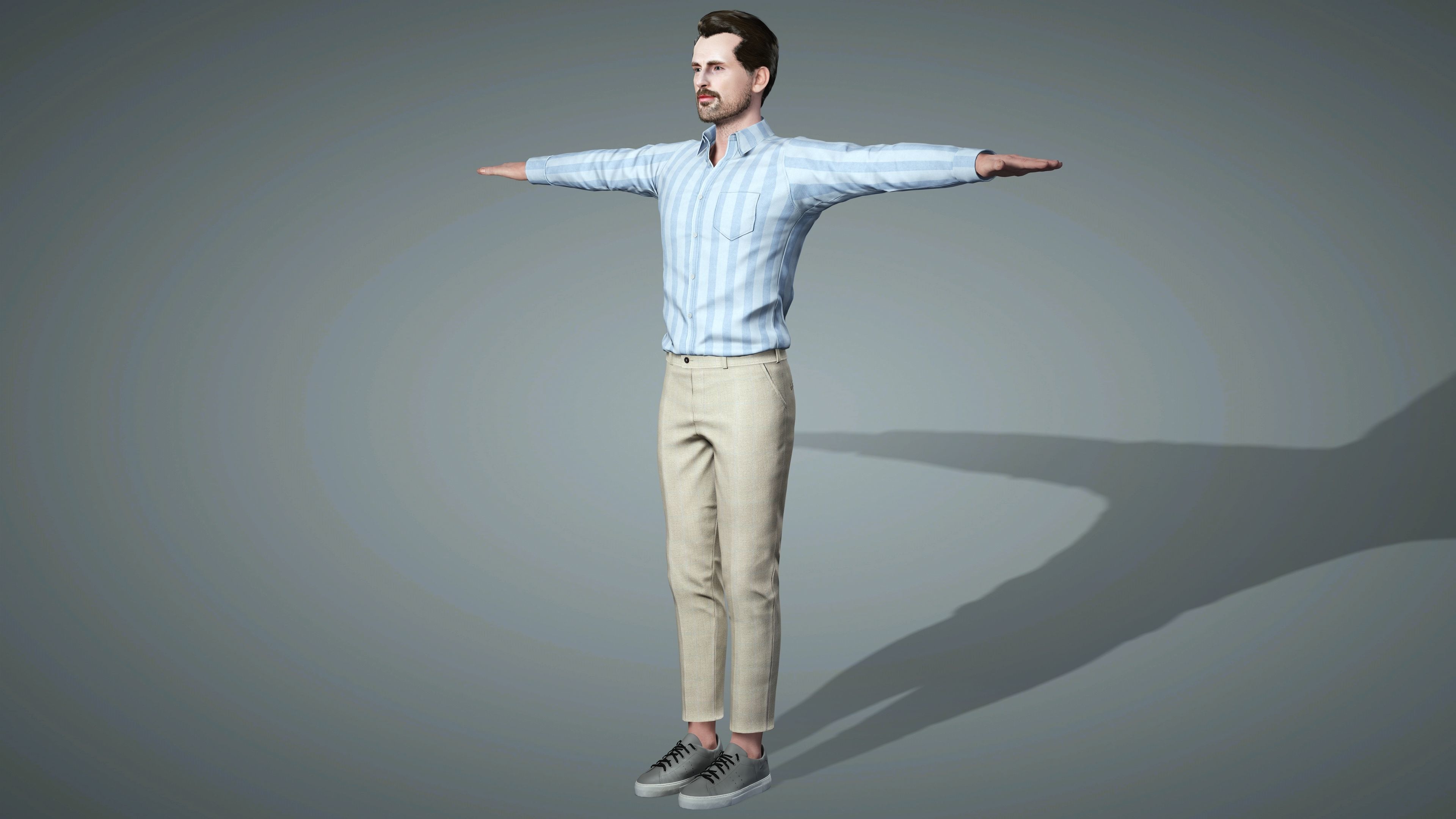 Chris Evans 3D Model - Hyper Realistic - Low Poly Low-poly 3D model_6