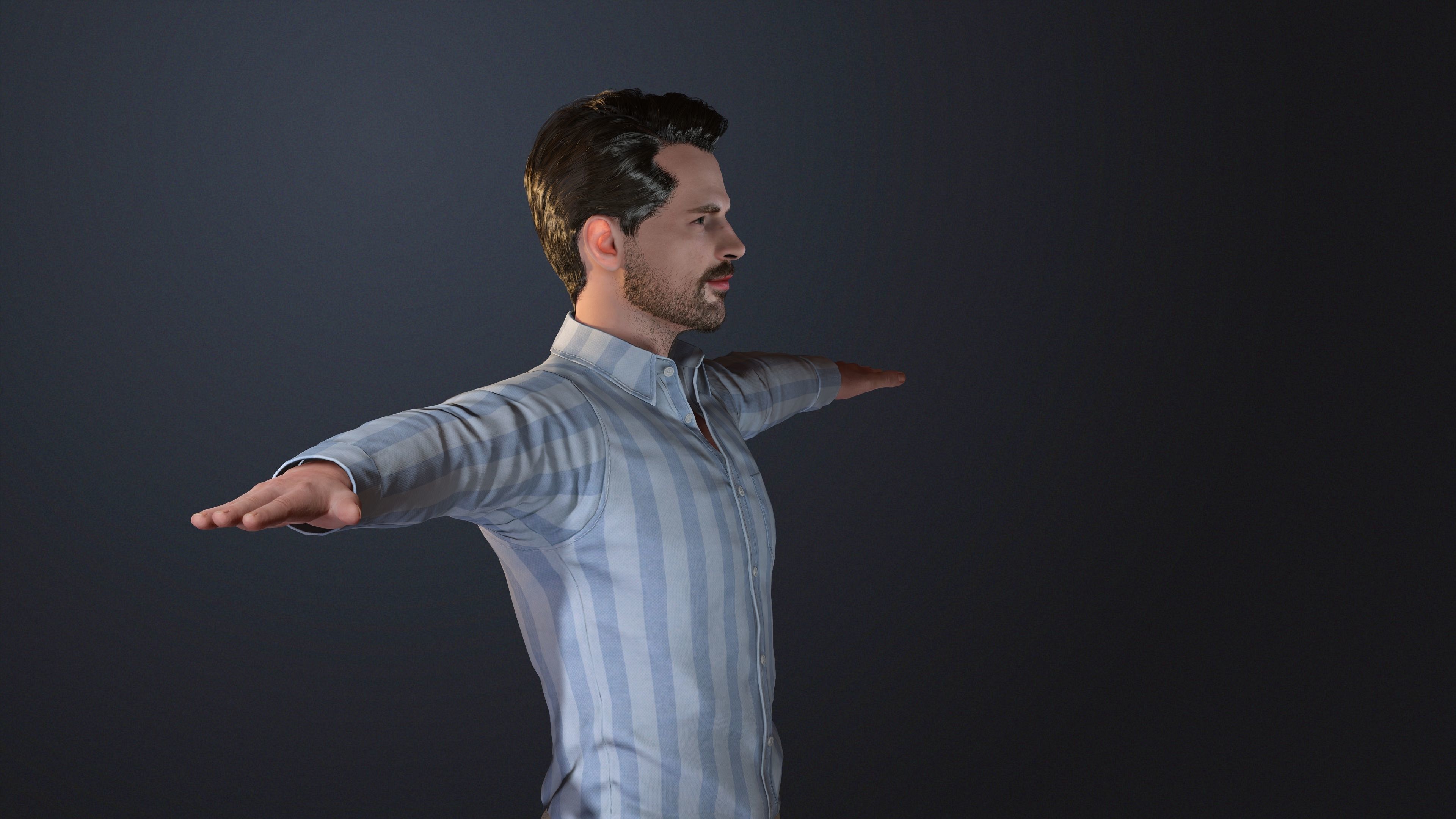 Chris Evans 3D Model - Hyper Realistic - Low Poly Low-poly 3D model_4