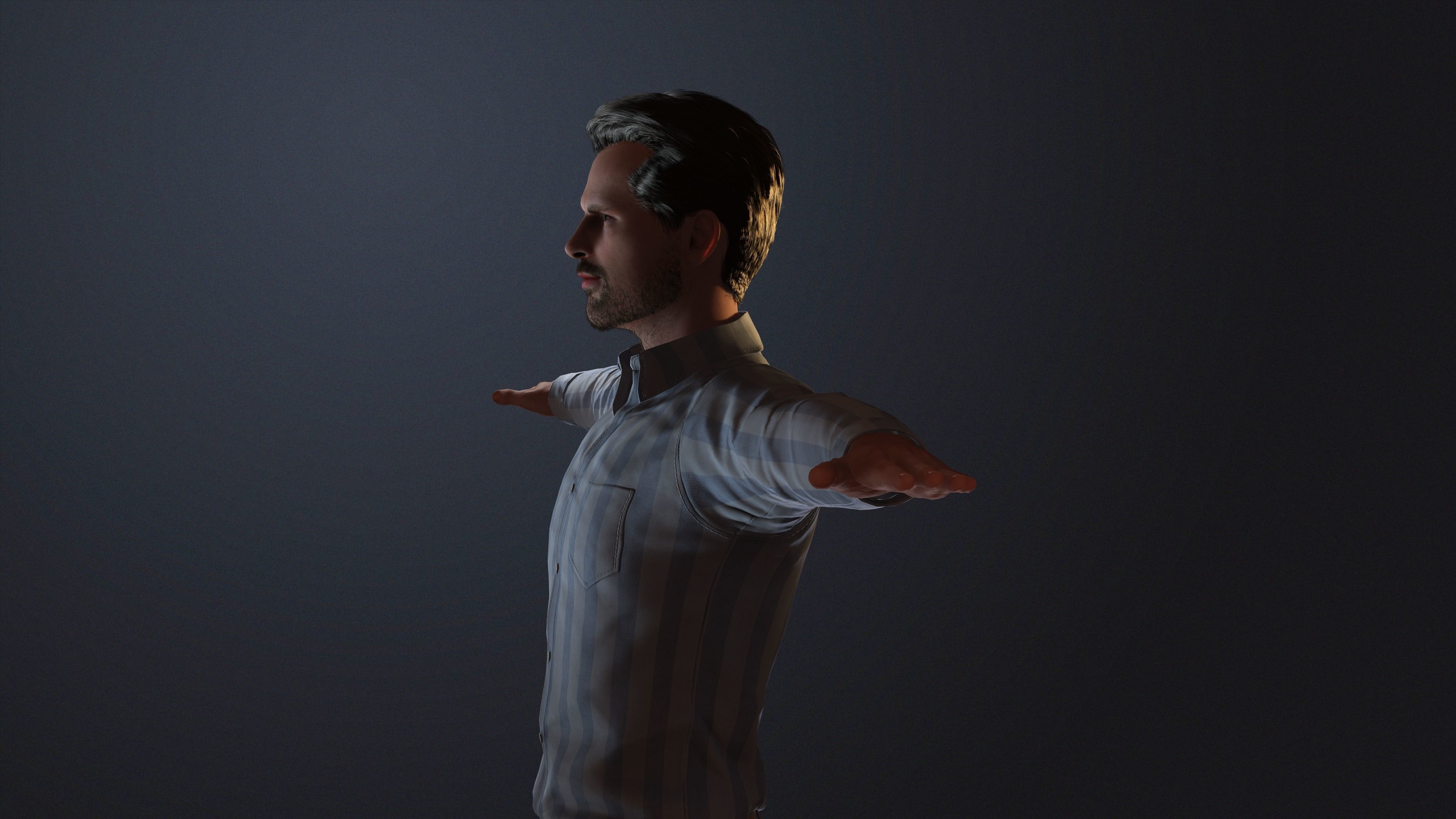 Chris Evans 3D Model - Hyper Realistic - Low Poly Low-poly 3D model_3