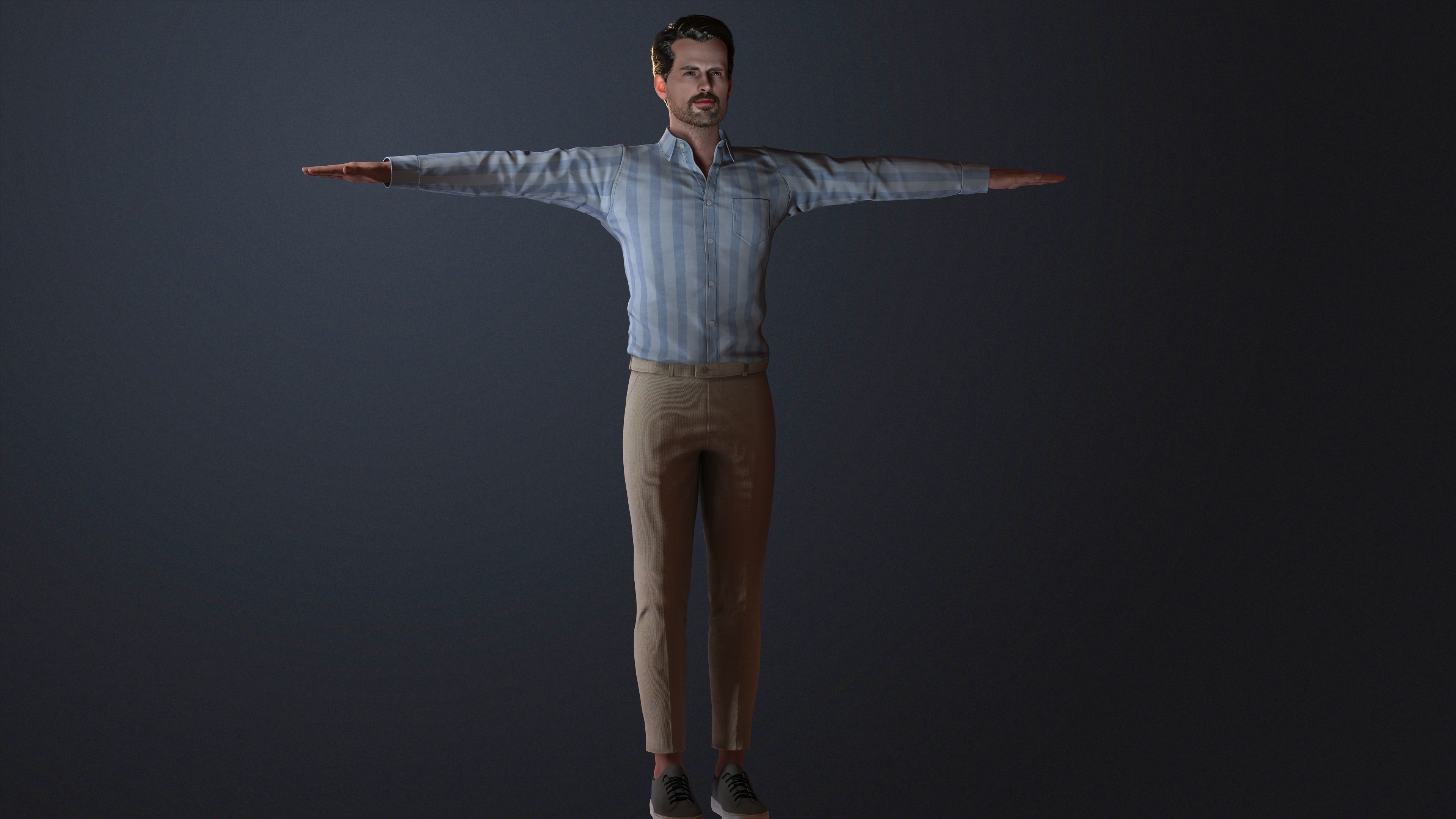 Chris Evans 3D Model - Hyper Realistic - Low Poly Low-poly 3D model_10