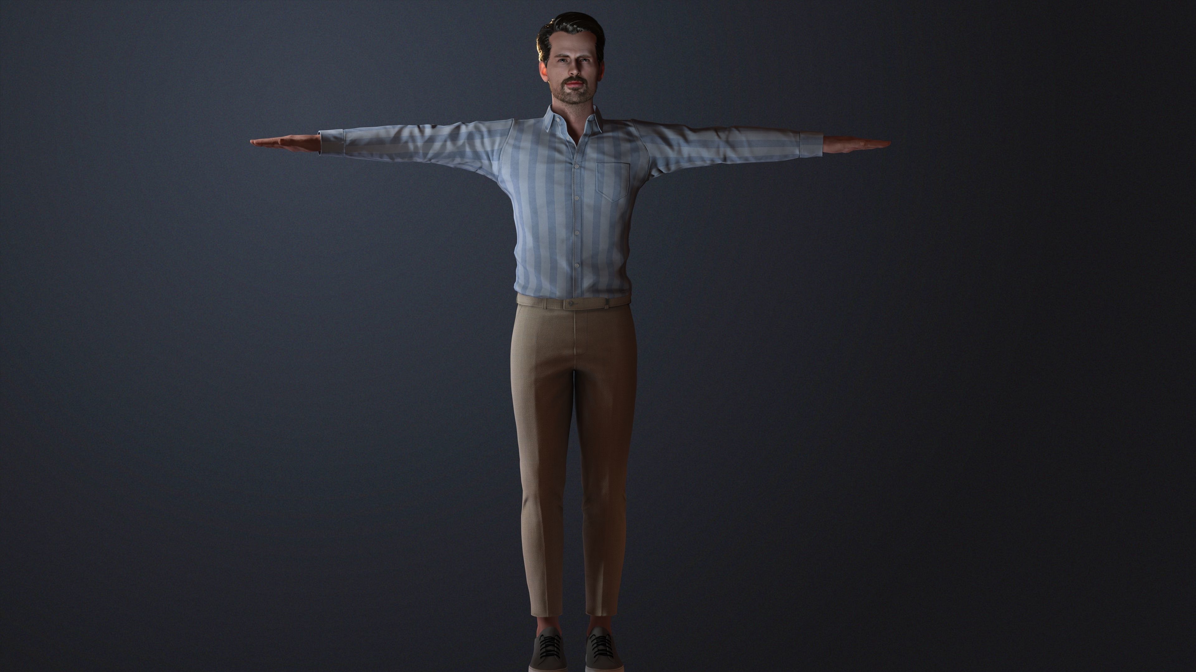 Chris Evans 3D Model - Hyper Realistic - Low Poly Low-poly 3D model_7