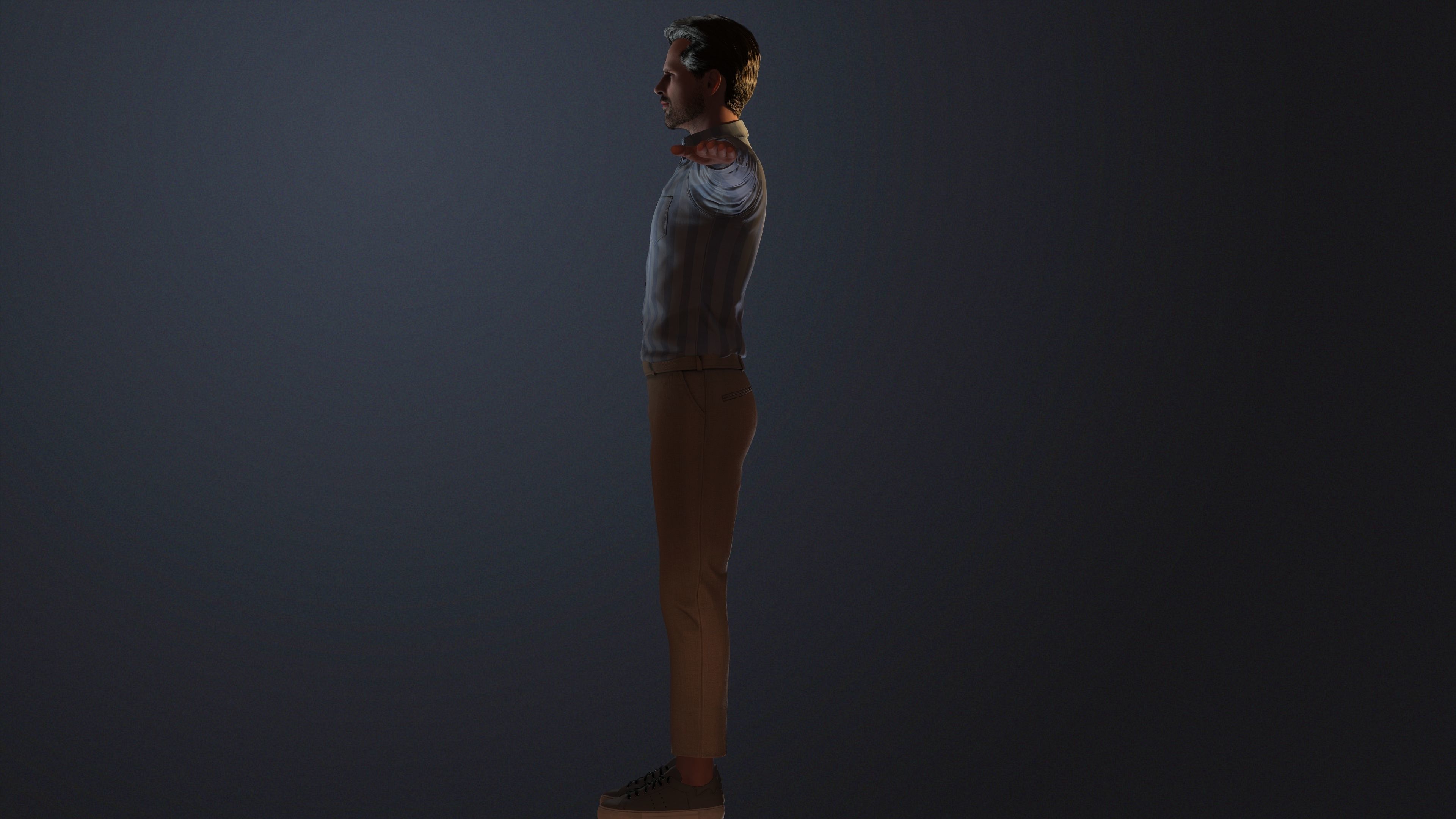 Chris Evans 3D Model - Hyper Realistic - Low Poly Low-poly 3D model_15