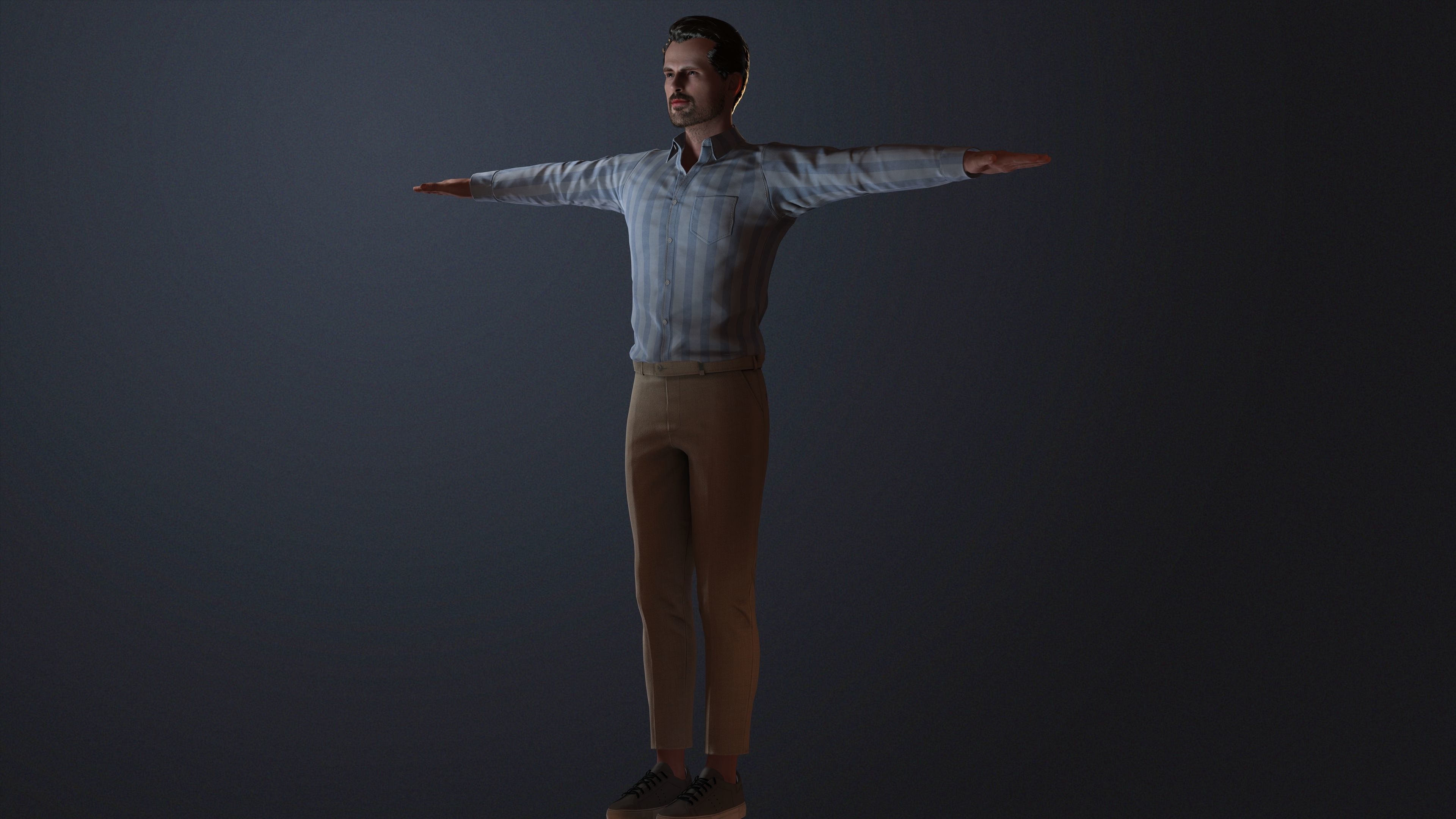 Chris Evans 3D Model - Hyper Realistic - Low Poly Low-poly 3D model_9