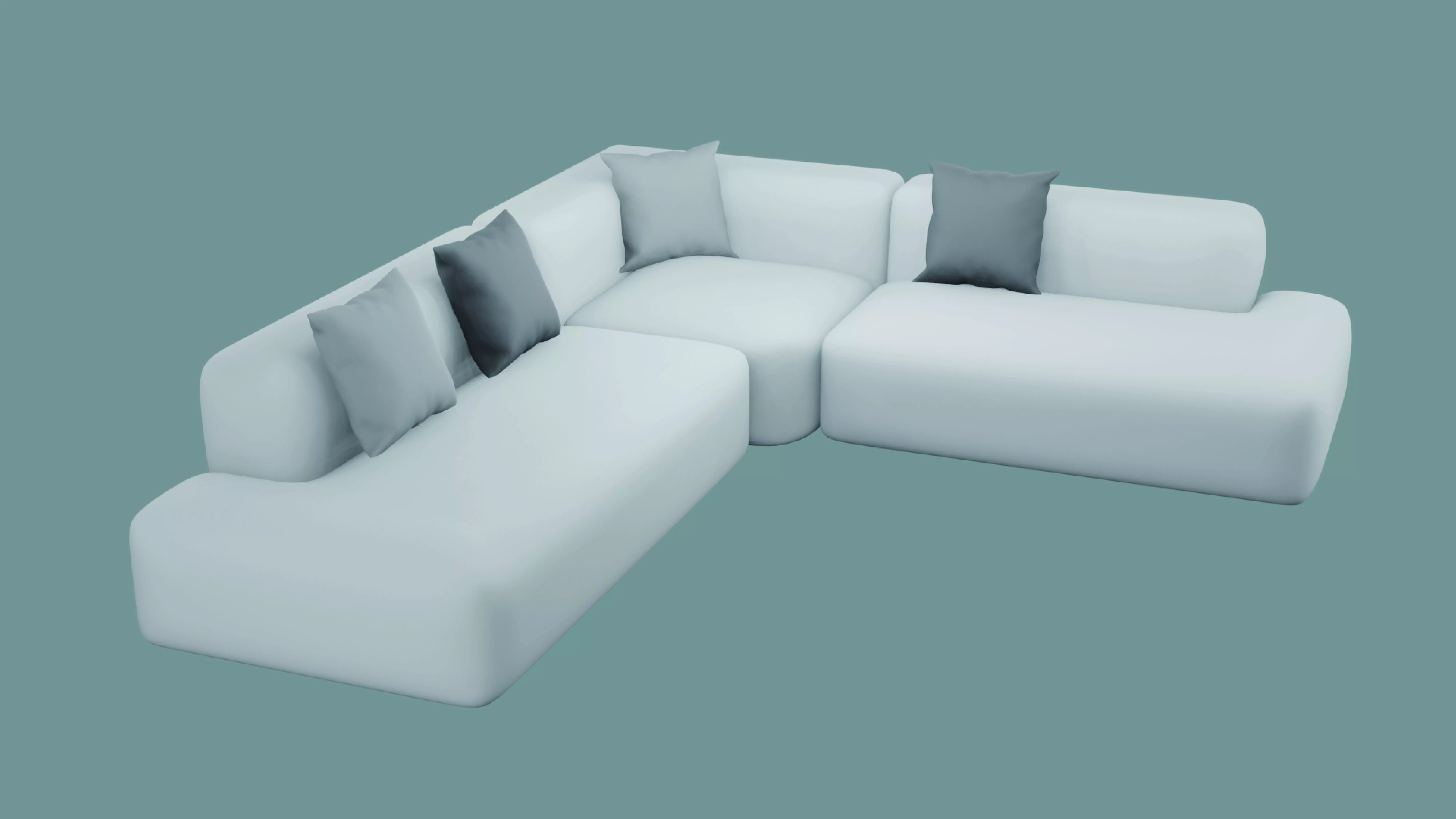 White Sofa Free 3D model_0