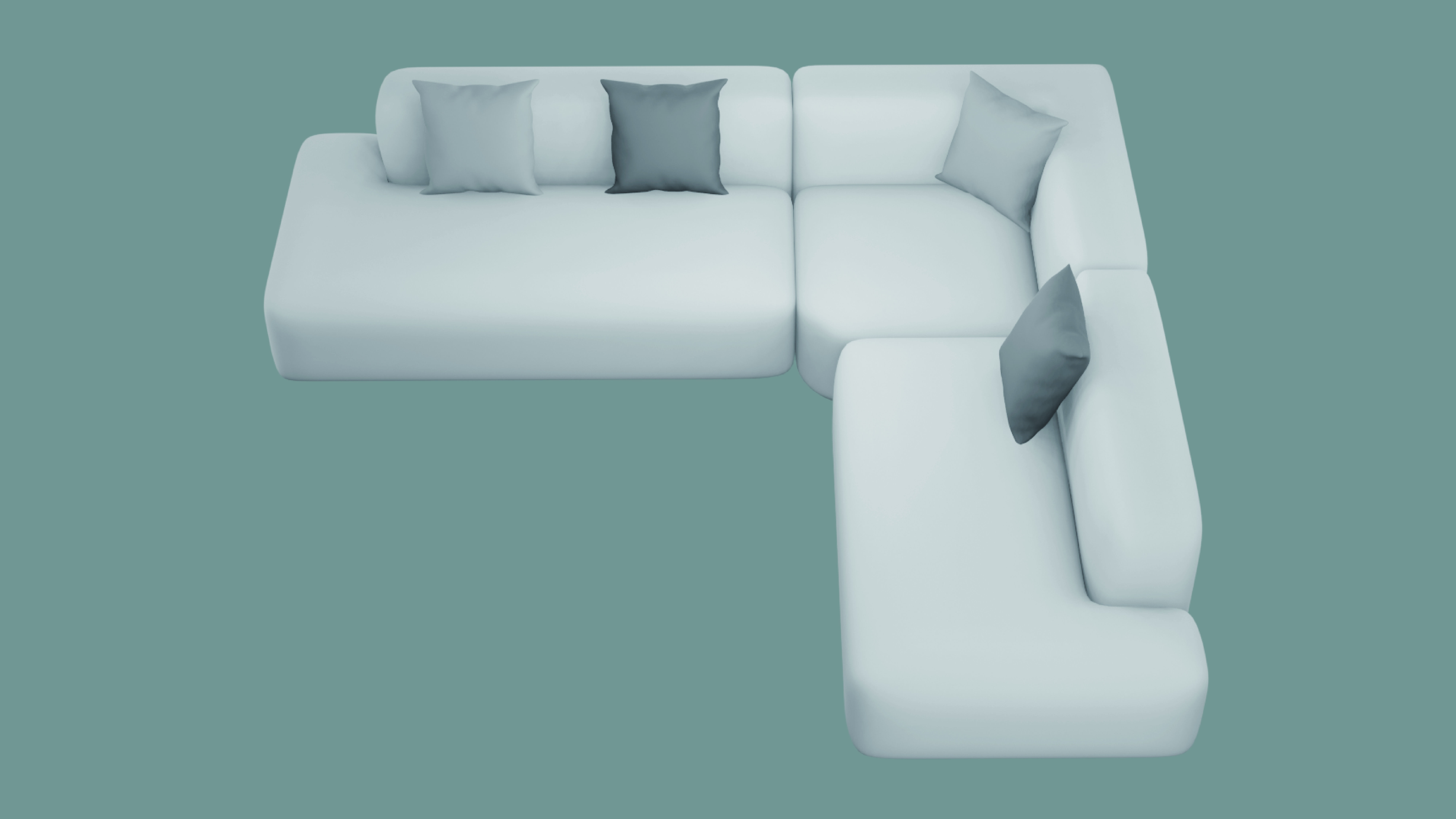 White Sofa Free 3D model_3