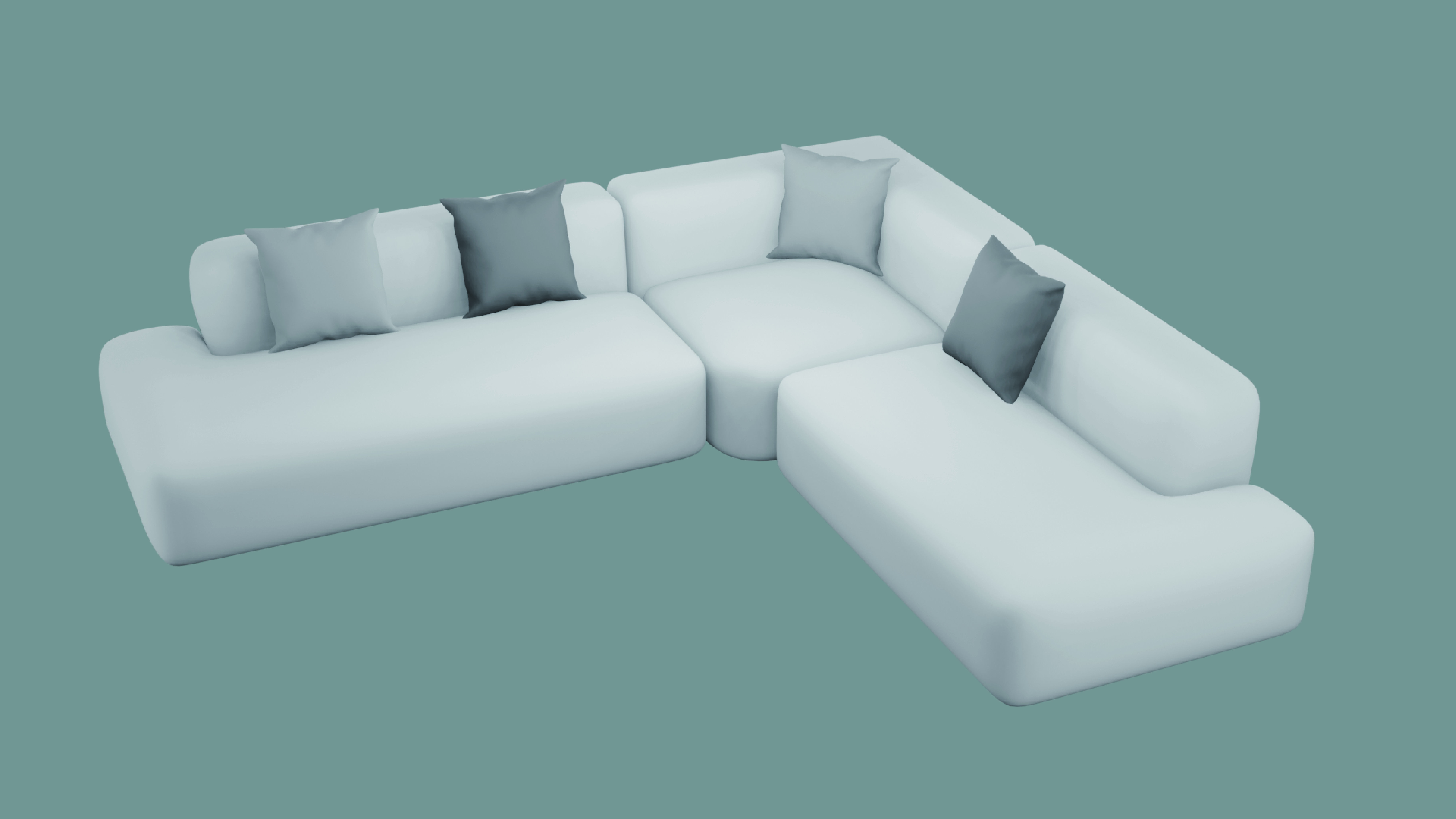 White Sofa Free 3D model_1