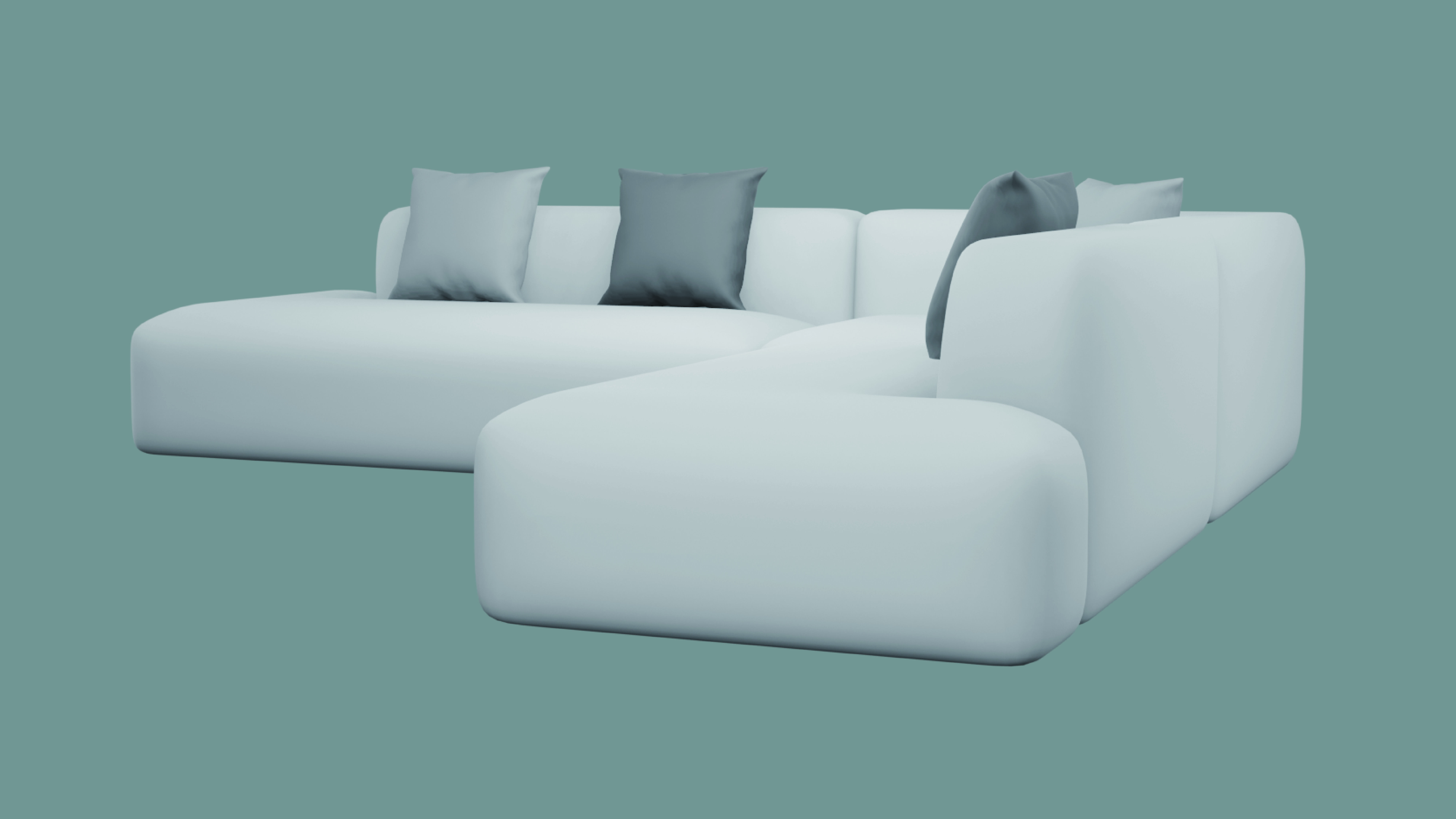 White Sofa Free 3D model_2