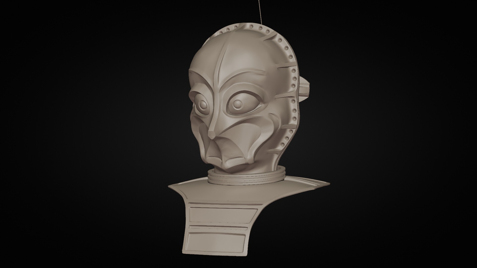 Star Wars CZ-3 Droid Inspired Full Size Bust 3D print model_1