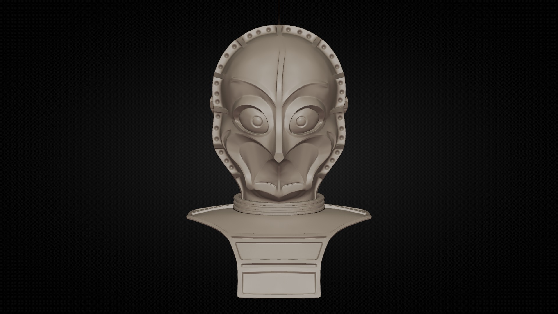 Star Wars CZ-3 Droid Inspired Full Size Bust 3D print model_3