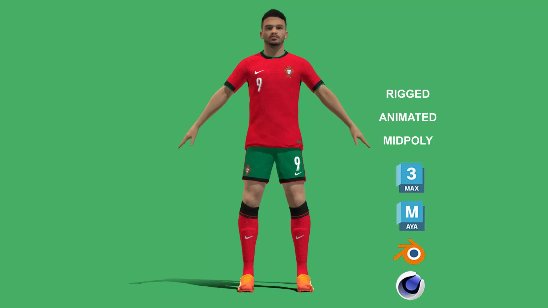 3D Rigged Goncalo Ramos Portugual Euro 2024 3D model