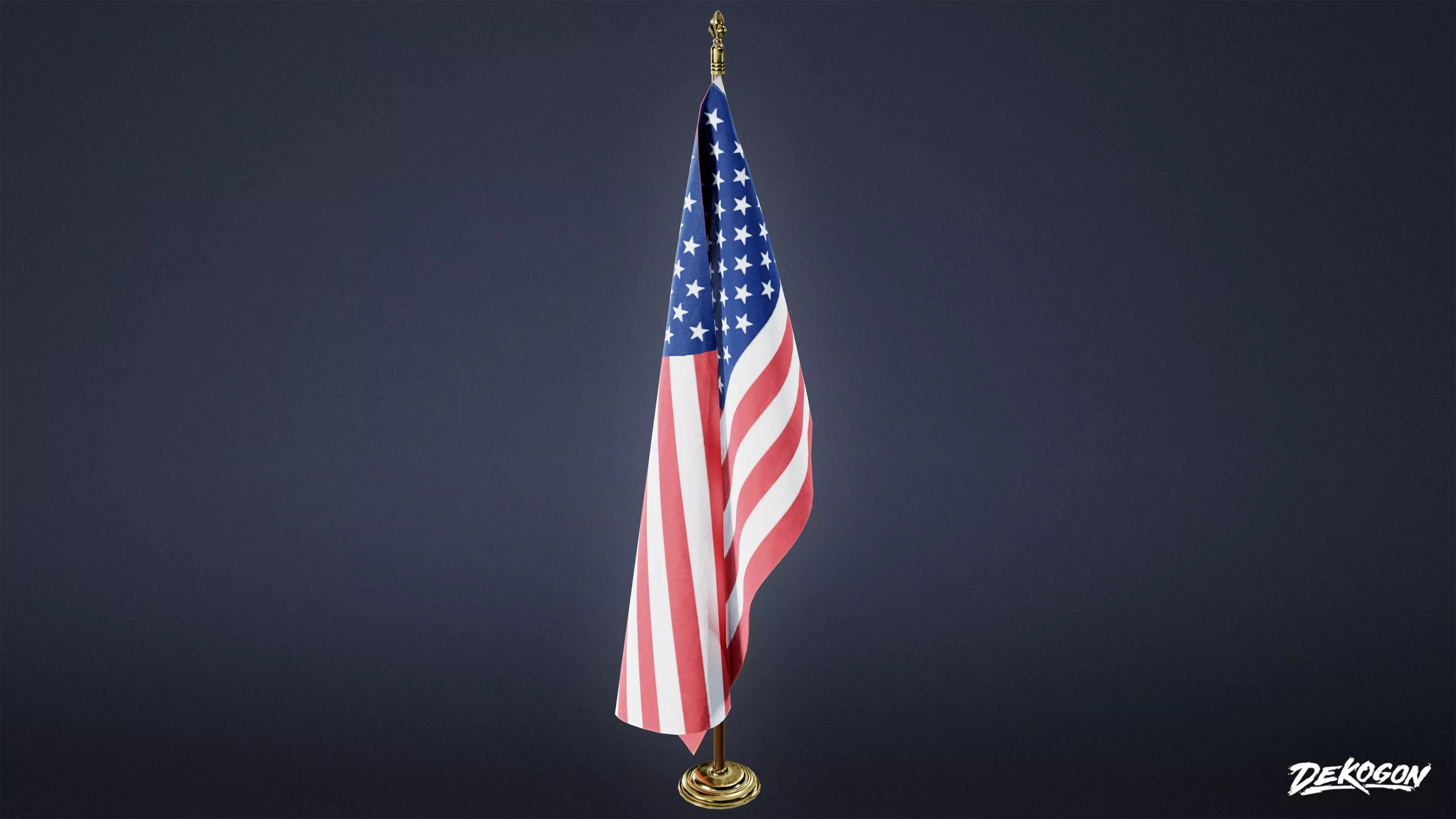 BANK HEIST - Flagpole 01 - LOW POLY Low-poly 3D model_0