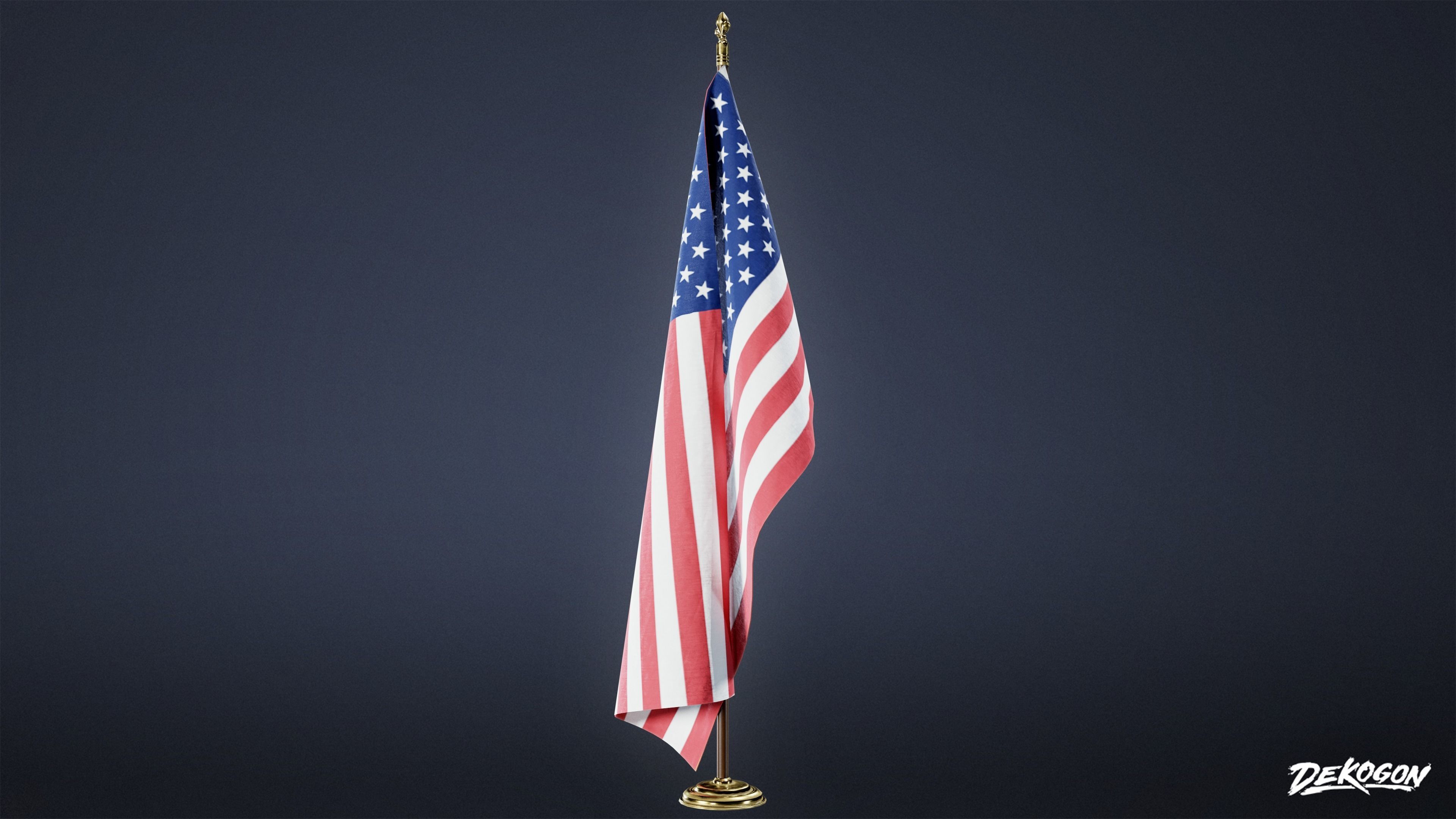 BANK HEIST - Flagpole 01 - LOW POLY Low-poly 3D model_2