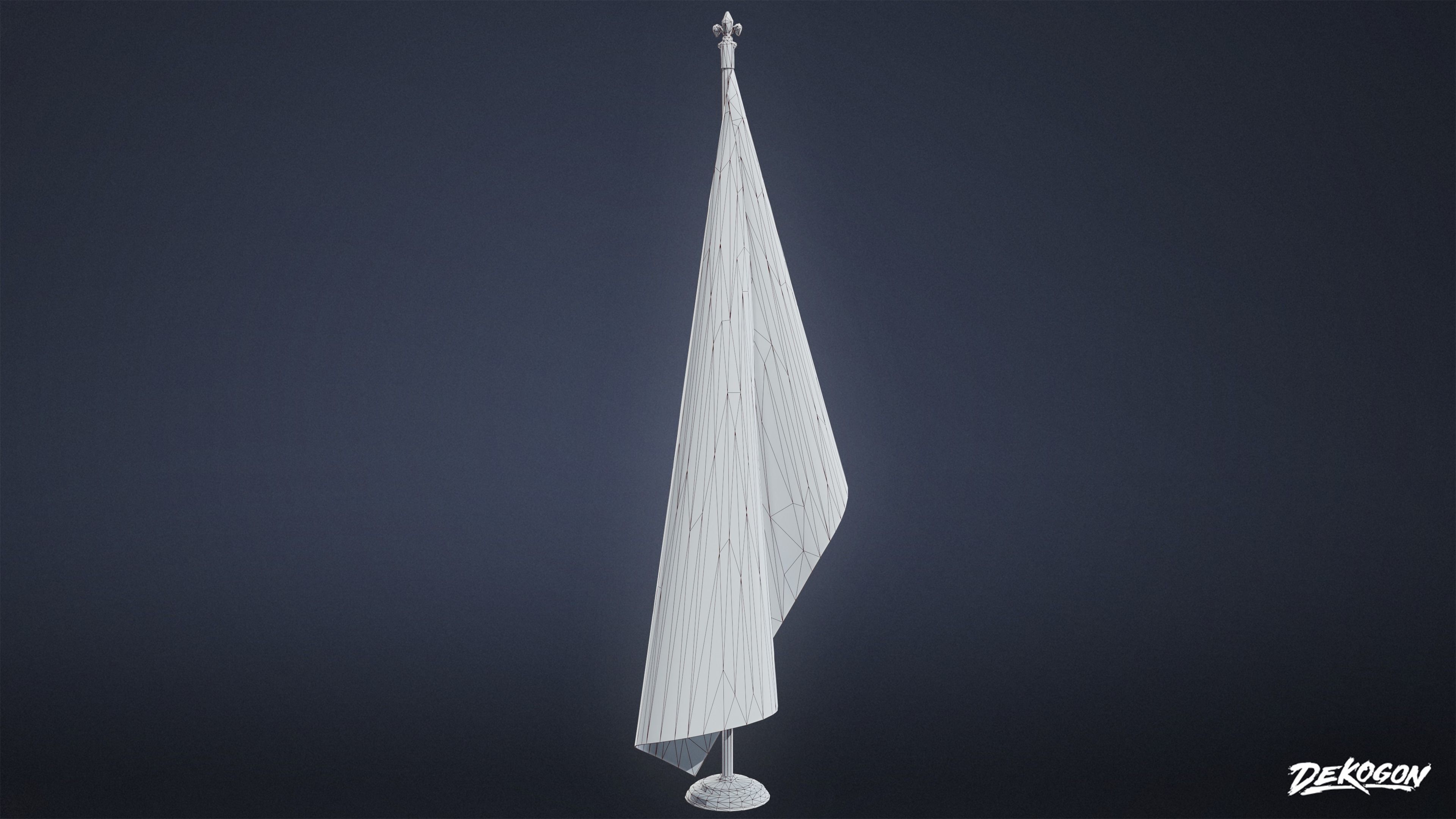 BANK HEIST - Flagpole 01 - LOW POLY Low-poly 3D model_8