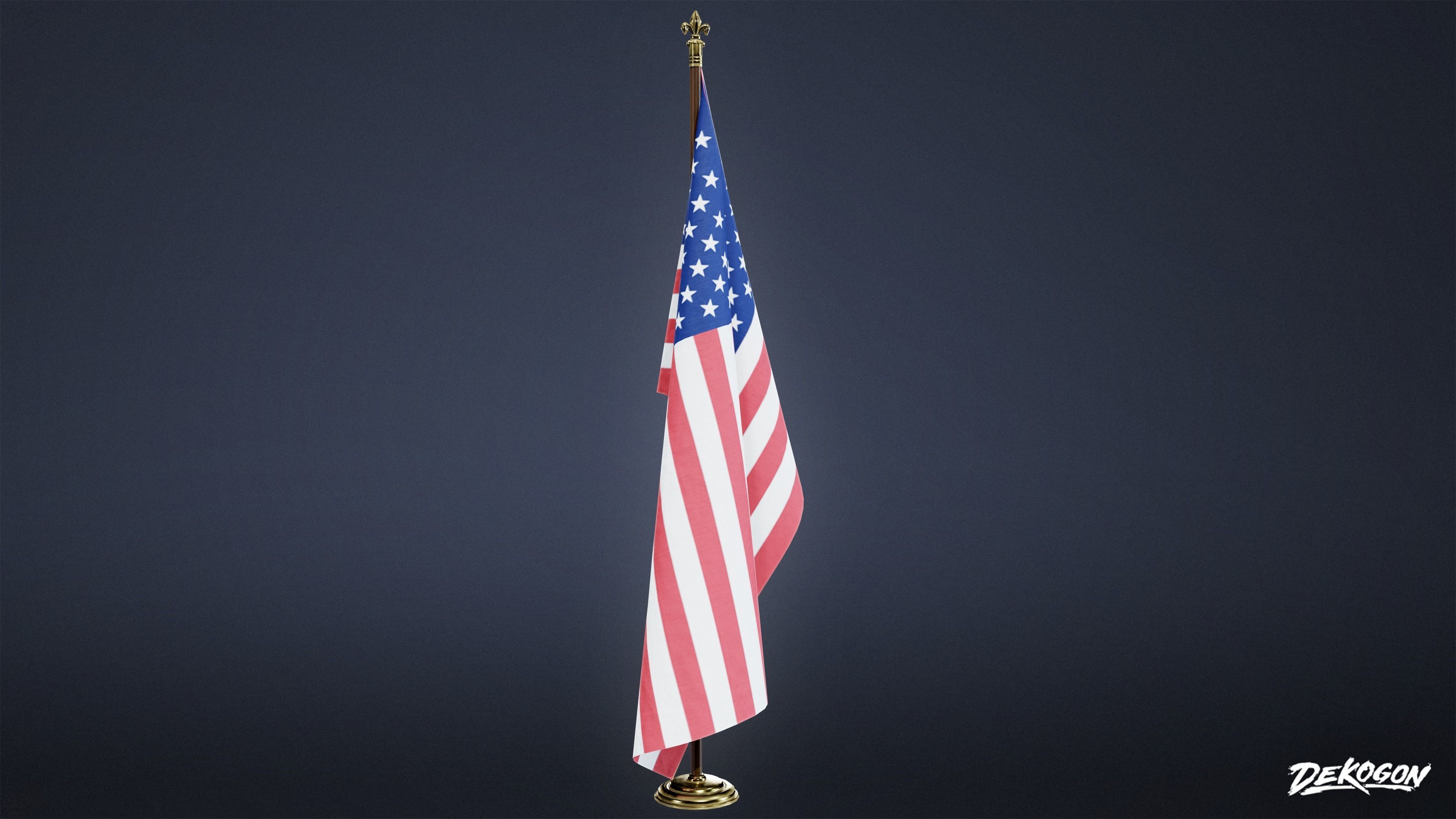 BANK HEIST - Flagpole 01 - LOW POLY Low-poly 3D model_3