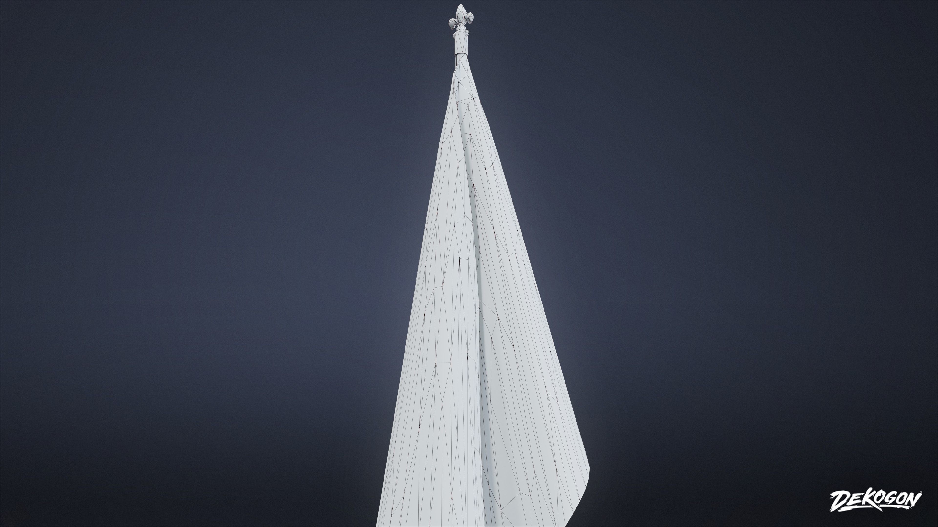 BANK HEIST - Flagpole 01 - LOW POLY Low-poly 3D model_7